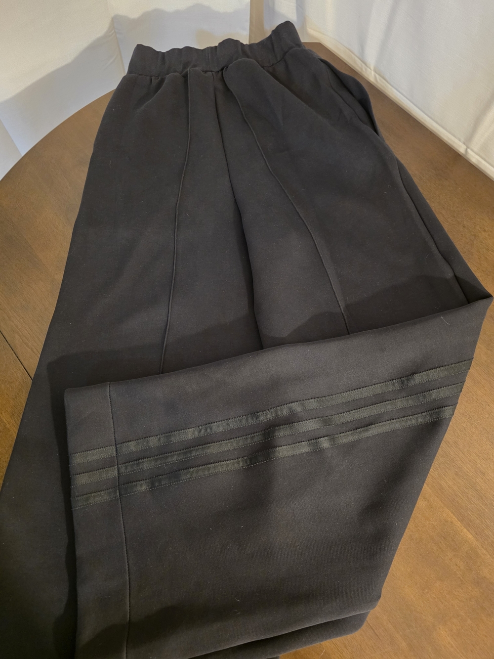 Adidas Off-Placed 3 Stripe Wide-Leg Black on Black Pants, New! Sz XS - Picture 11 of 14